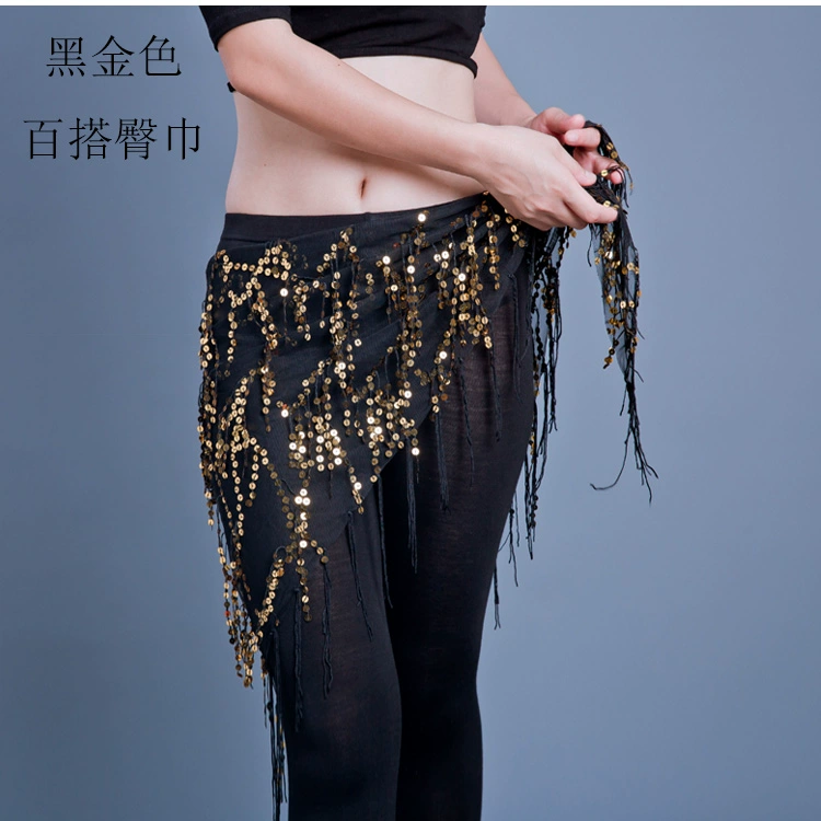 Belly nhảy hip khăn tua rua sequin khăn tam giác treo chuỗi gai khăn choàng khăn quàng cổ thực hành nhảy show eo váy Y - Khiêu vũ / Thể dục nhịp điệu / Thể dục dụng cụ