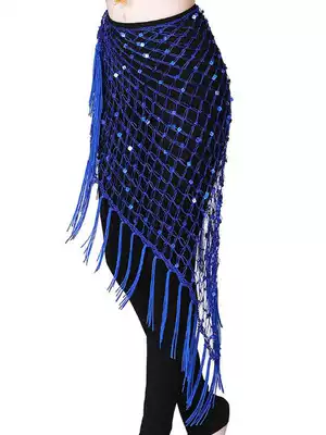 Belly dance waist chain Hip towel Super flash fishnet bright beads Big triangle towel Fart curtain tassel waist skirt Temple towel Dance wing Y
