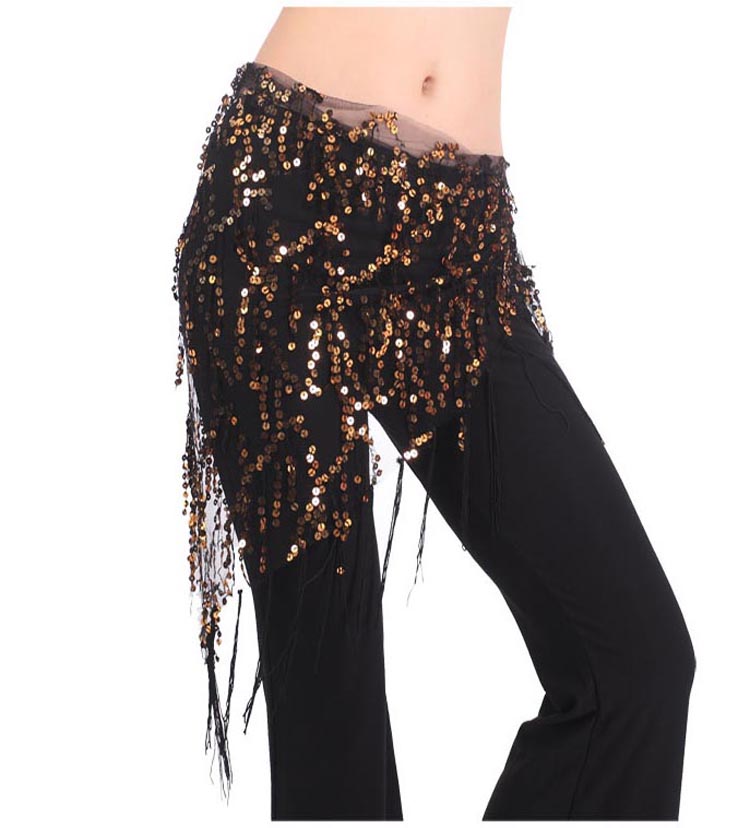 Belly nhảy hip khăn tua rua sequin khăn tam giác treo chuỗi gai khăn choàng khăn quàng cổ thực hành nhảy show eo váy Y - Khiêu vũ / Thể dục nhịp điệu / Thể dục dụng cụ giày khiêu vũ đôn