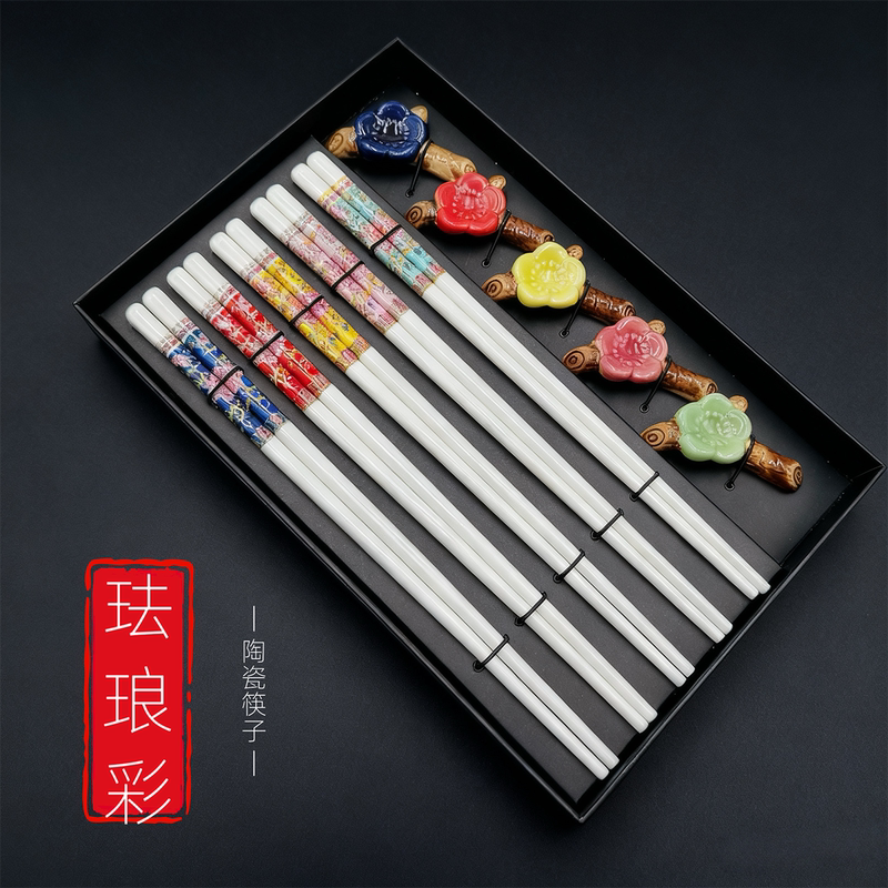 Jingdezhen Fine Ceramic Chopsticks Gift Box Panda Cultural and Creative Chinese Style Gift for Foreigners as a Souvenir When Going Abroad