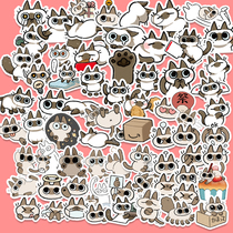 100 sheets of Korean ins cute handbooks stickers Siamese cat small bean puree girl mobile phone shell decoration waterproof paste