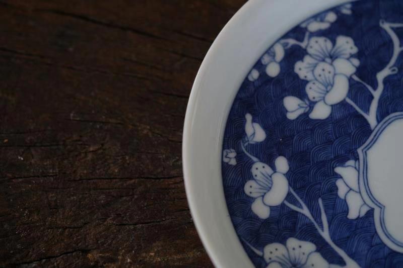 Private customized offered home - cooked in jingdezhen blue and white ice MeiPan hand - made ceramic tea tray was pot bearing fruit tray was dry terms plate