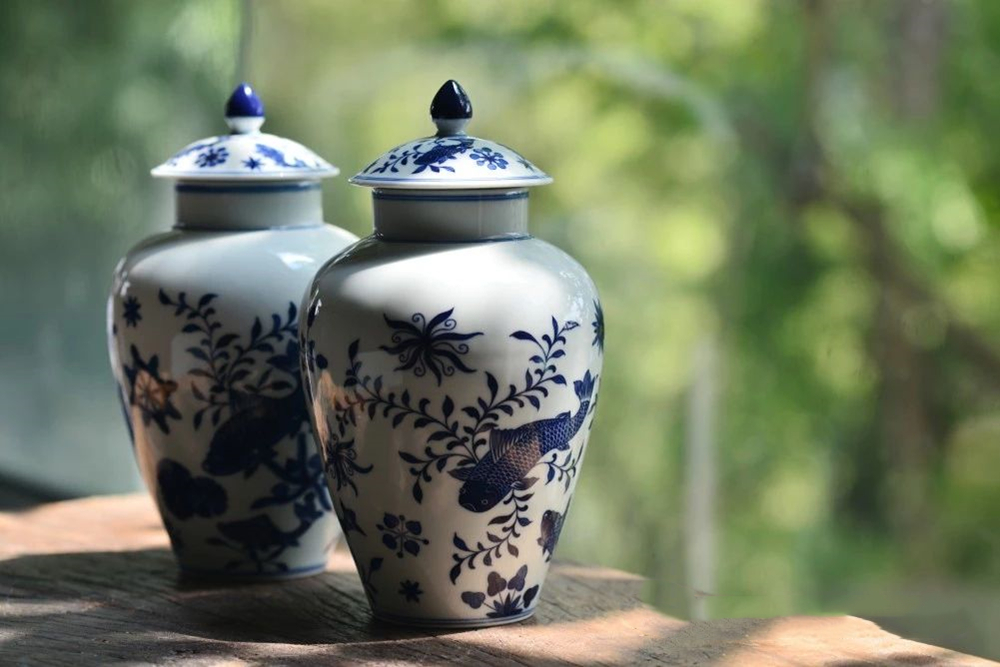 Offered home - cooked ju long up hand - made mackerel algal grain to the general pot of jingdezhen ceramic checking tea caddy fixings tea storehouse