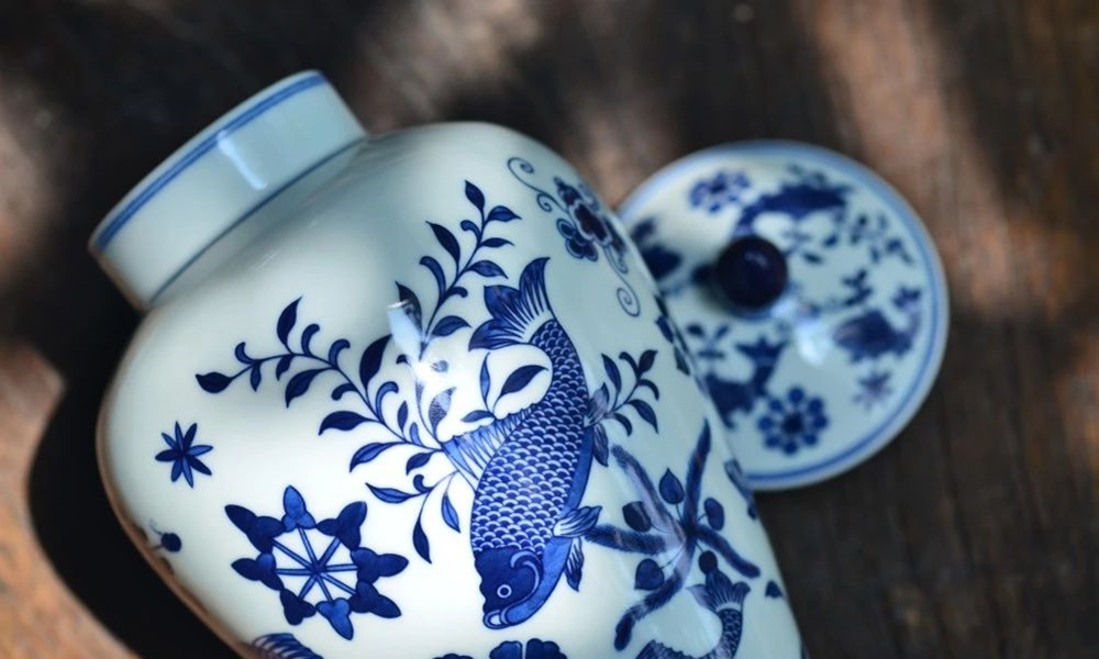 Offered home - cooked ju long up hand - made mackerel algal grain to the general pot of jingdezhen ceramic checking tea caddy fixings tea storehouse