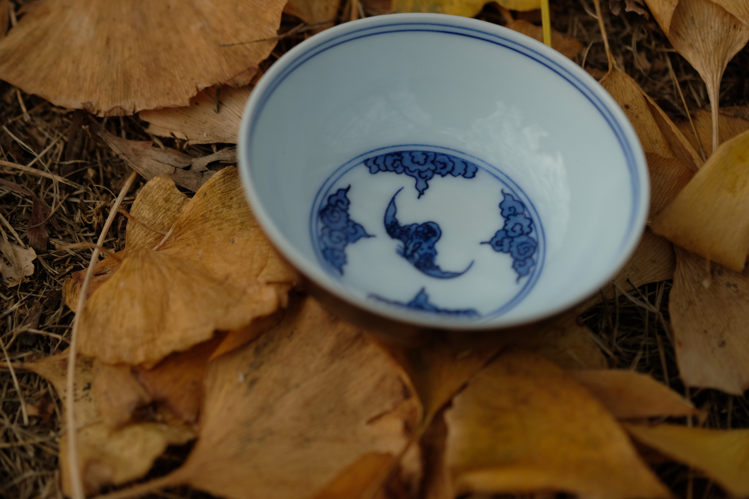 Blue and white cloud bat offered home - cooked outside the hand - made rust inside the glaze grain sample tea cup jingdezhen porcelain tea cups by hand
