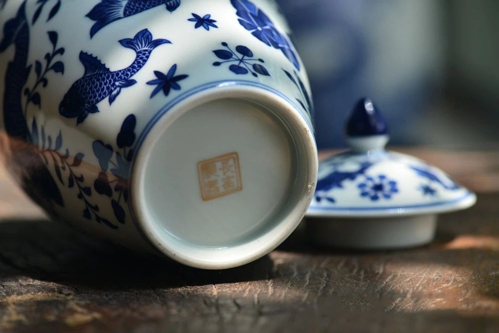 Offered home - cooked ju long up hand - made mackerel algal grain to the general pot of jingdezhen ceramic checking tea caddy fixings tea storehouse