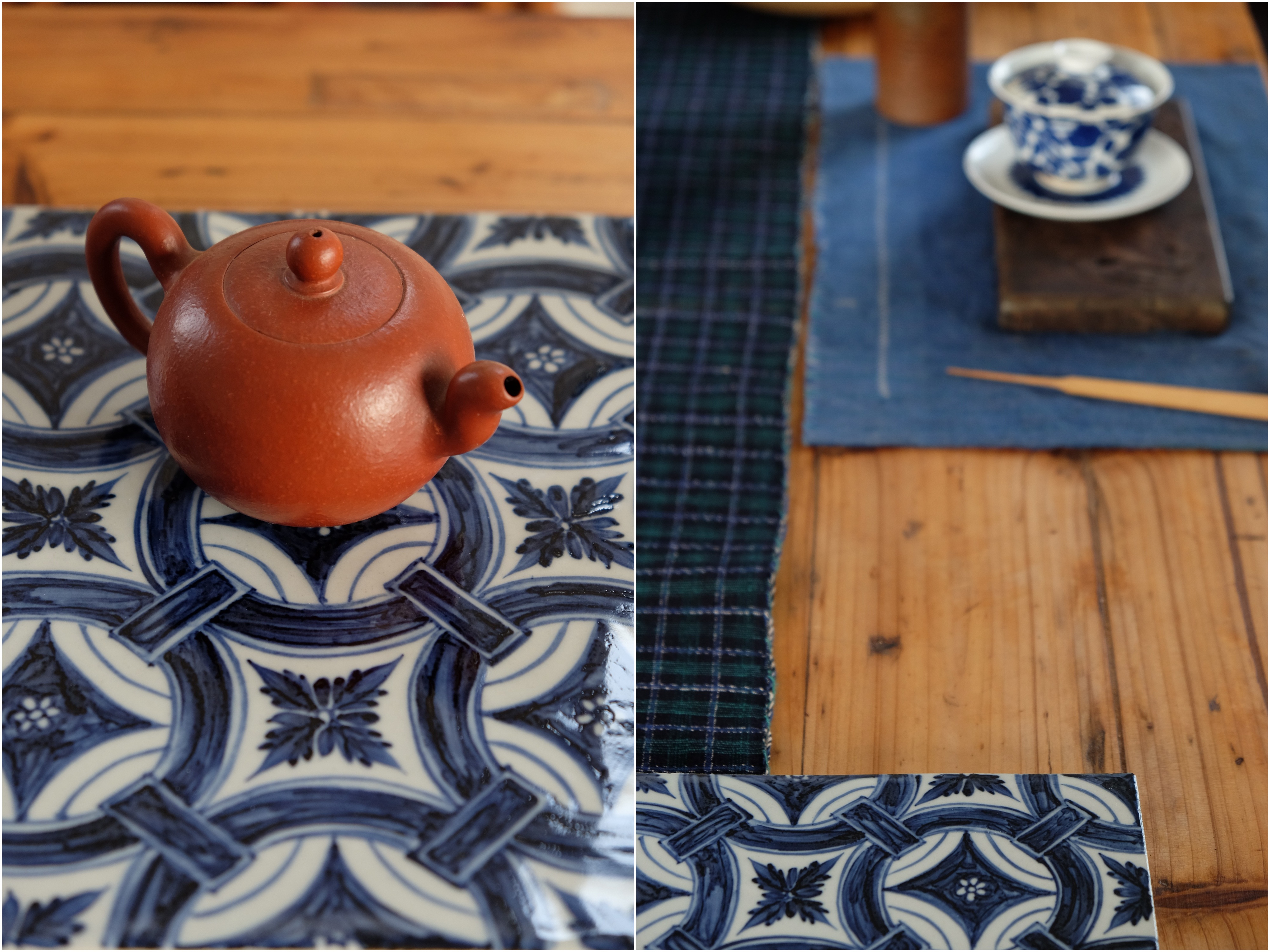 Yongle square brick offered home - cooked view flavour in hand - made of blue and white porcelain of jingdezhen ceramic tea set porcelain plate decoration by hand