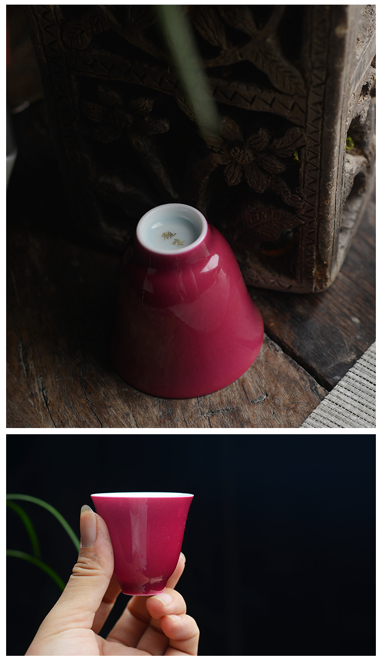 Offered home - cooked manual single glaze the bell sample tea cup in a single master of jingdezhen ceramic cups tea light cup