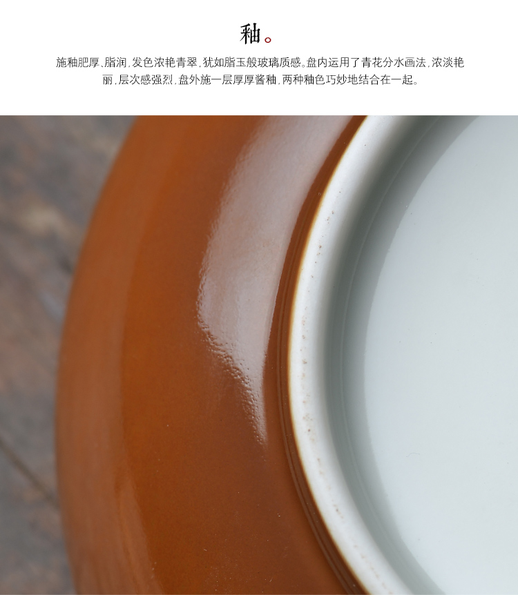 Offered home - cooked reside outside sauce glaze dab of jingdezhen blue and white landscape saucer craft ceramics disc in compote pot bearing plate