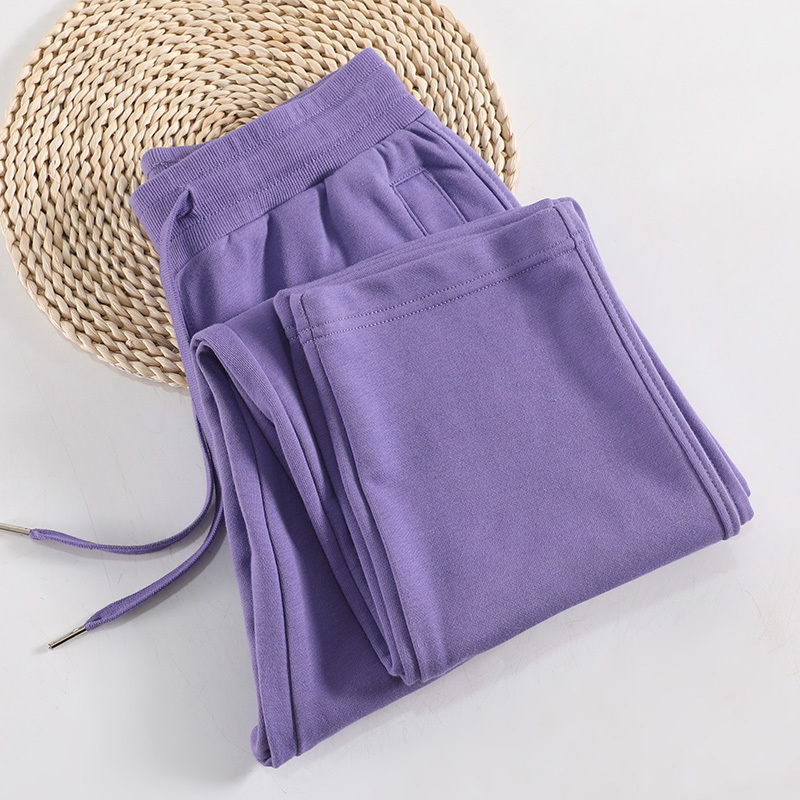 Purple Sweatpants for Women 2026 New Spring and Autumn Straight-Leg Trousers Slimming Casual Pants Winter Fleece-Lined Sports Pants