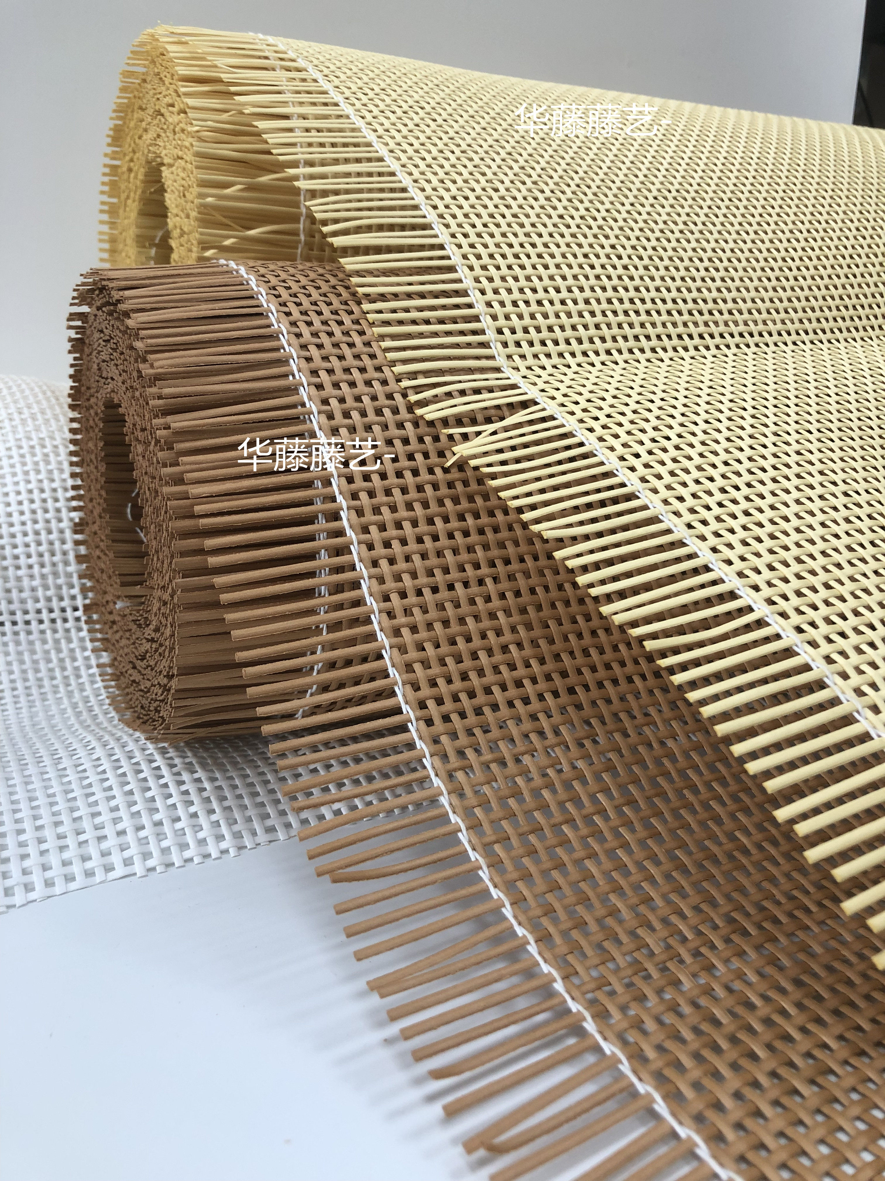 фурнитура 塑料藤编棕色深色咖啡色非天然十字藤方格茜笪编制家具屏风隔断 OTHER