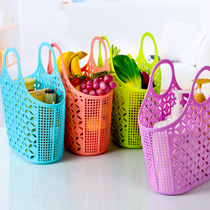 Soft anti-drop plastic storage basket Bath bath wash basket Portable basket Shopping basket Bath basket finishing basket