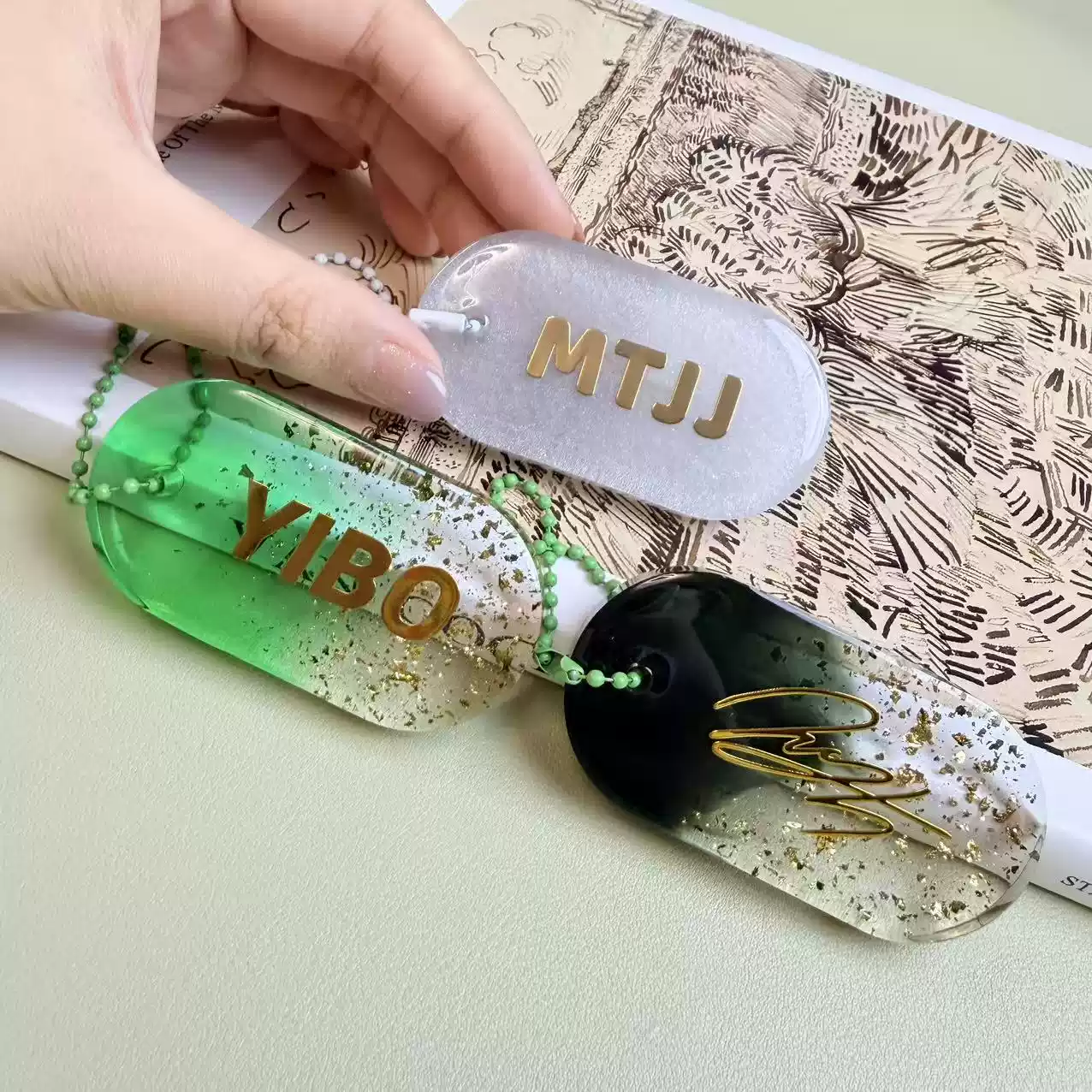 王一博应援色85钥匙扣DIY字母数字挂件书包包挂高颜值周边礼物-淘宝