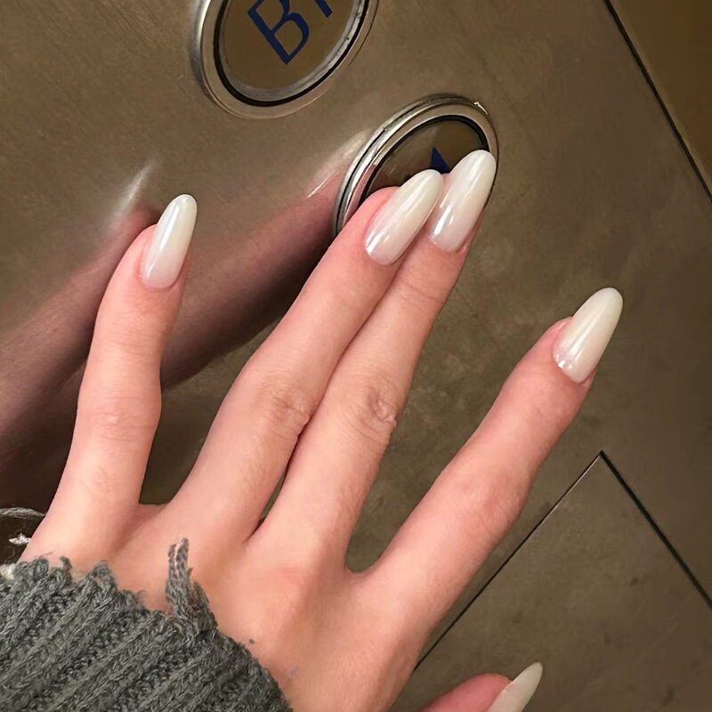 [Ruth White] Purely Handmade Wearable Nails 2026 New High-End Nail Art Stickers Removable Fake Nails