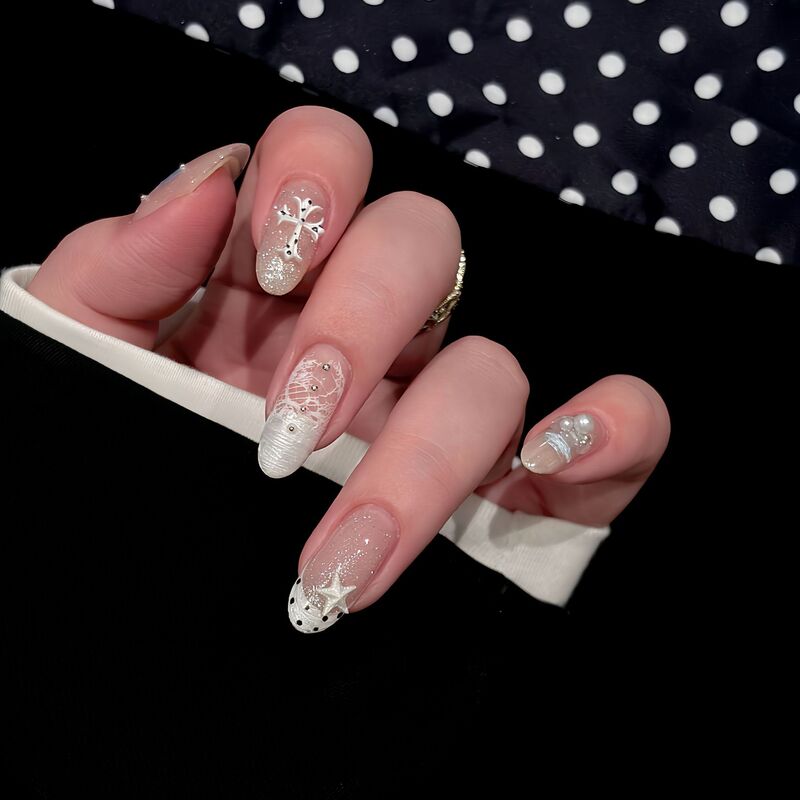 【Magic Princess】French-Style Whitening Premium Handmade Wearable Nails, Whitening and High-End Short Fake Nails 【Magic Princess】French-Style Whitening Premium Handmade Wearable Nails, Whitening and High-End Short Fake Nails
