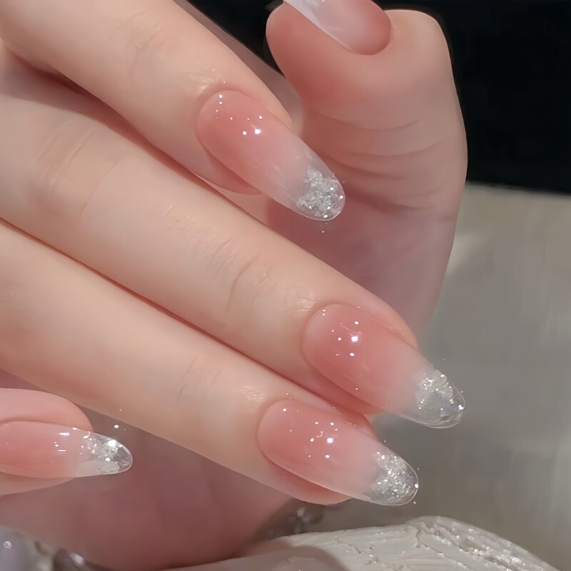 Jb Handmade Nail Tips Hailey Press-On Nails Medium-Long and Short Styles 2026 New High-End Cat Eye Nude Almond Wedding Nails