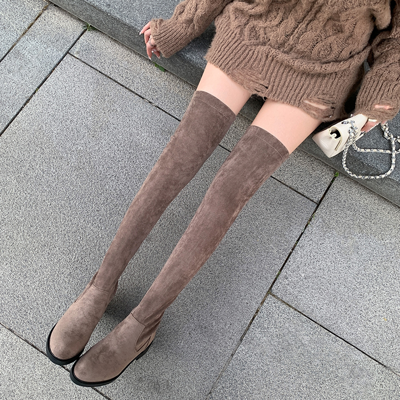Khaki Extended Over-The-Knee Boots for Women, 2025 Autumn and Winter New Elastic Boots, Slimming Leg-Lengthening Boots, Large Size 4345 Khaki Extended Over-The-Knee Boots for Women, 2025 Autumn and Winter New Elastic Boots, Slimming Leg-Lengthening Boots, Large Size 4345