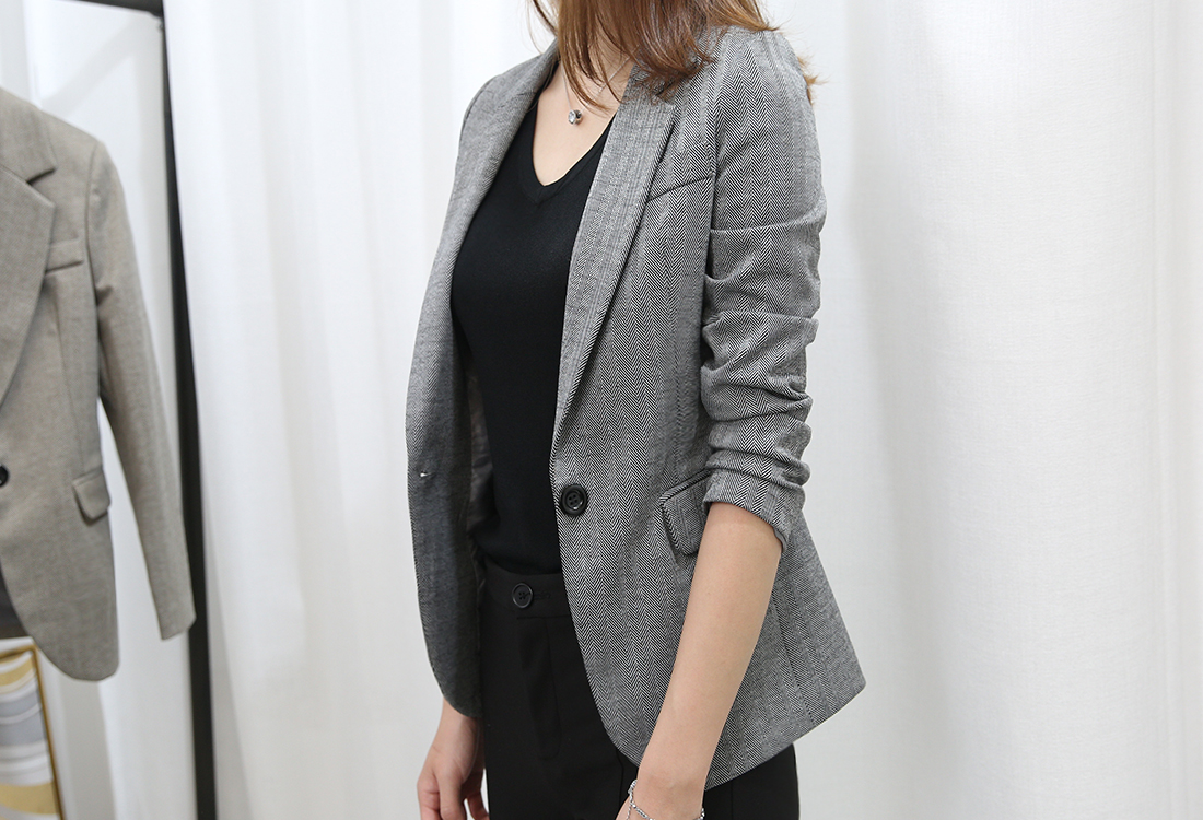 Áo khoác vest nữ nhỏ mùa xuân và thu 2019 mới Hồng Kông hương vị retro chic tay áo dài giản dị áo khoác mỏng size lớn áo măng tô burberry nữ