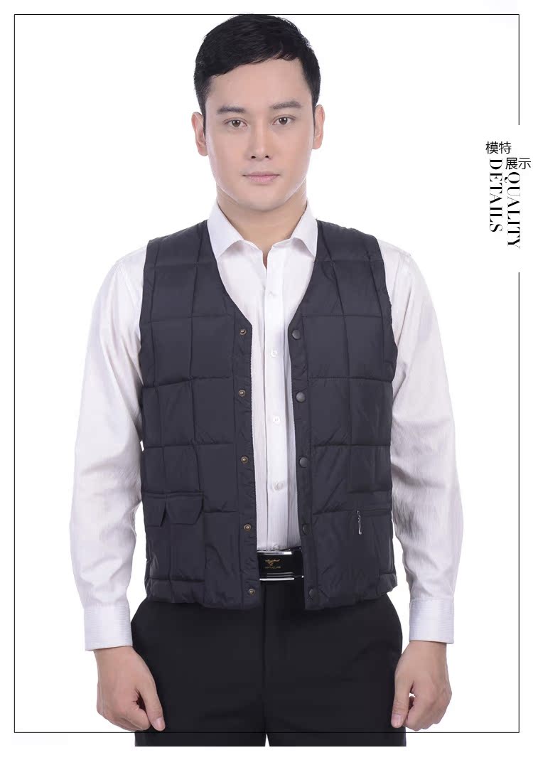 Mùa đông dày vest nam ấm áp trung niên cotton vest vest vest cotton áo khoác nam giả vest
