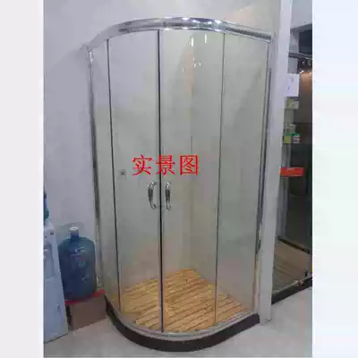 Arc fan shower room Simple arc-shaped bath room Custom bathroom screen partition Powder room glass sliding door