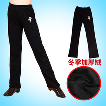 Autumn and winter childrens dance pants Velvet thickened boy girl girl boy practice pants Childrens Latin dance pants