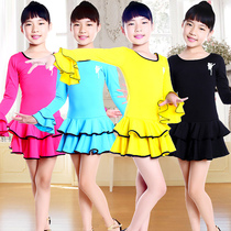  Spring and autumn Latin dance clothing Girls dance clothing Childrens practice clothing performance clothing Childrens new dance skirt