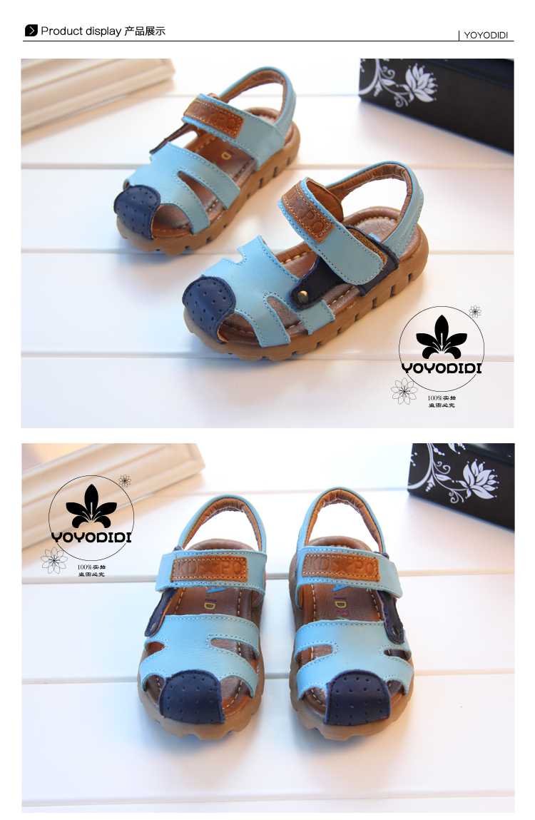 Sandales enfants en cuir Baotou pour été - semelle tendon - Ref 1052163 Image 8