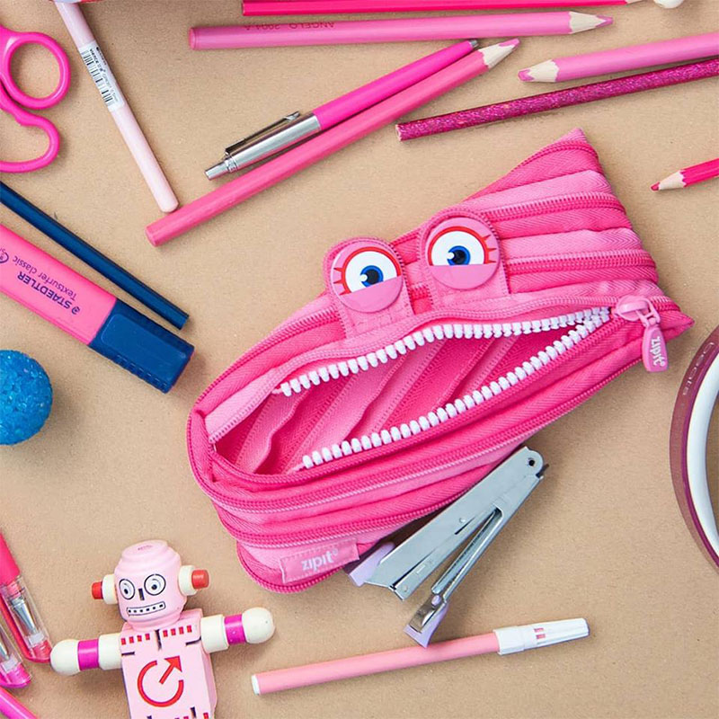 Upper New ZIPIT pen bag Large eye cute Necklace Bag Monster Stationery Bag Glasses Bag Mobile Phone Debris containing Baum M