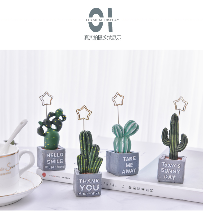 Sáng tạo phim hoạt hình xương rồng thực vật thư mục ảnh máy tính tin nhắn thư mục chủ thẻ kinh doanh bưu thiếp ghi chú clip trang trí dcor shop phụ kiện trang trí nhà đẹp
