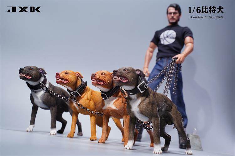 JXK 1/6 American Pit Bull Terrier Model Pet Dog Animal Figure