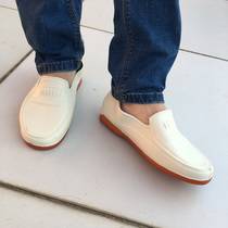 Maoming Taiwan Honglian 606 Mens Autumn Shoes Wear-resistant Construction Mud Shoes Kitchen Waterproof and Oil-proof Joker White Rubber Shoes