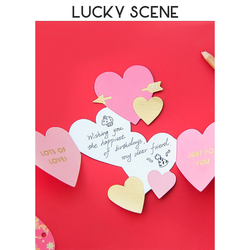 (Auspicious Props) Sweet Surprise Colorful Mini Greeting Cards Folding and Writing Letters as Souvenirs