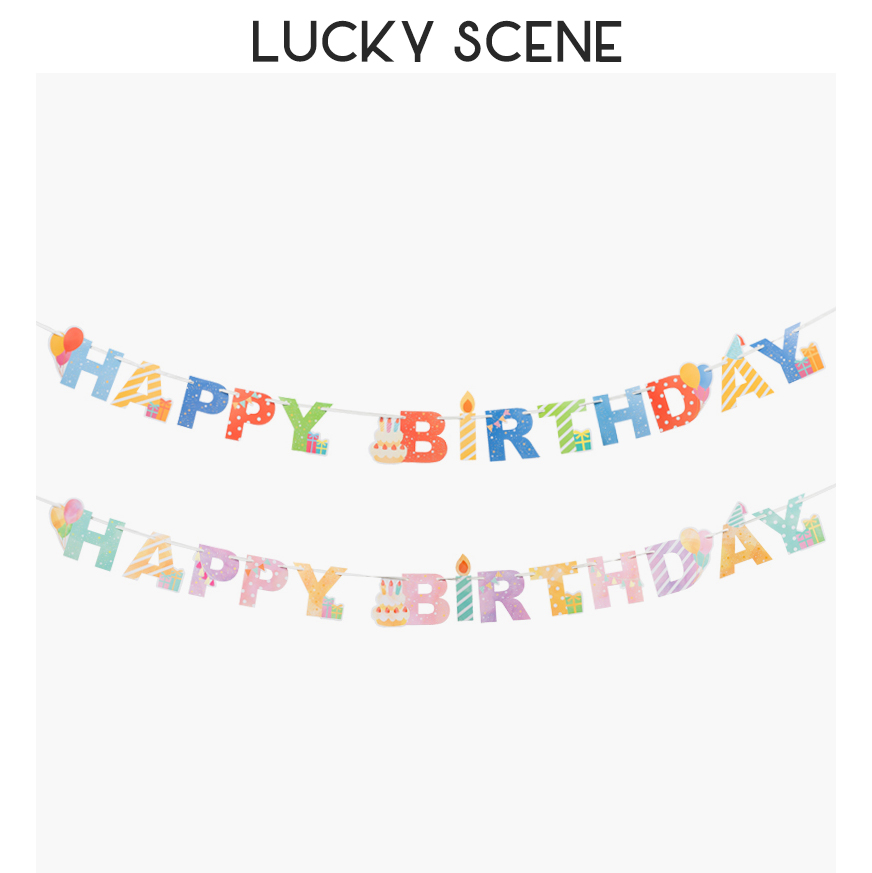 Birthday flag flag - flag interior decorations Festival party supplies letter stamping