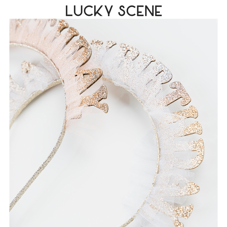 (Auspicious Props) New Fluffy Yarn Happybirthdy Birthday Party Children Hair Stirrup Hair Stirrup Hair Stirrup