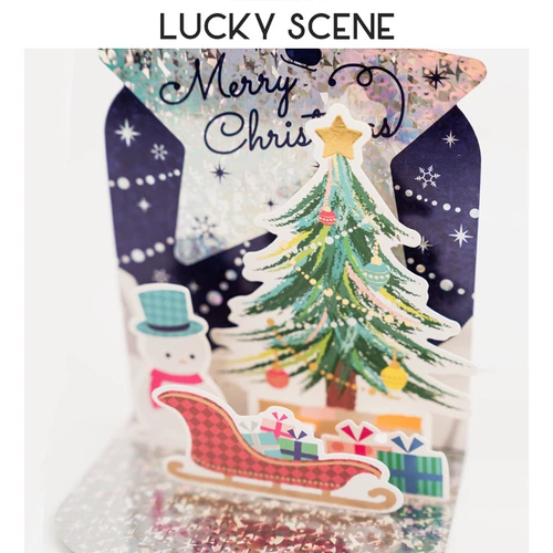 [Благоприятные реквизиты] Рождественская открытка музыка музыка горячая трехмерная трехмерная рождественская елка милый снеговик мультфильм Санта -Клаус