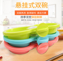 Pet Suspended Double Bowl Hanging Cage Stationary Dog Bowl Cat Bowl Dog Food Basin Rabbit Water Bowl Cat Food Bowl Double Bowl