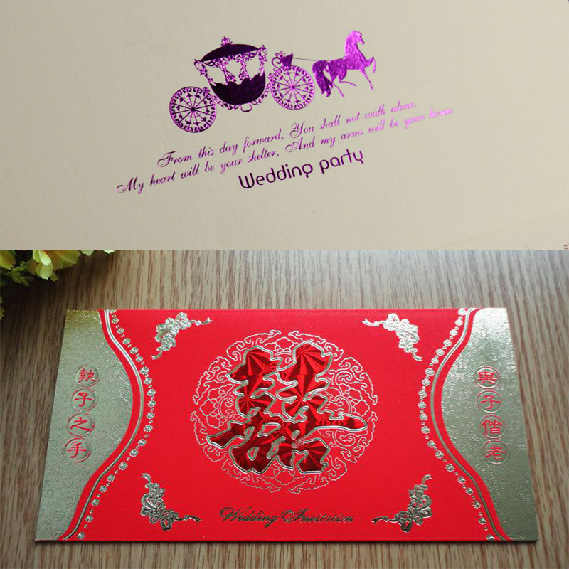 Personality custom wedding company invitation card table hot stamping UV concave hollow greeting card postcard printing