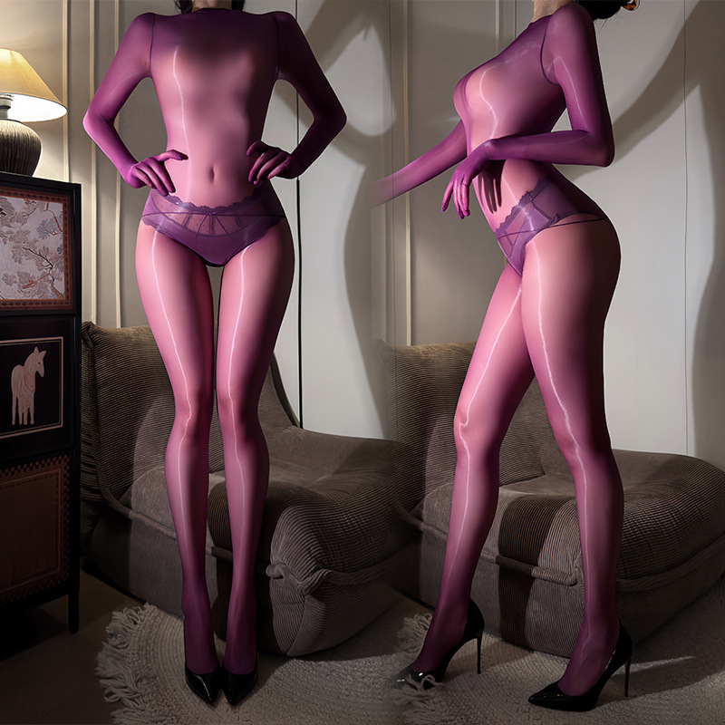 720 Needle Top-Grade Aurora One-Piece Stockings, Ultra-Thin 3D Seamless Five-Finger Full-Cover Body Stockings, Shiny Full-Body Stockings for Women