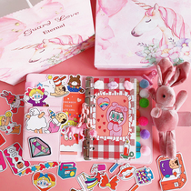 Shake girl heart Korean creative loose-leaf notebook set Cute hand notebook sub-book net red checkered woman