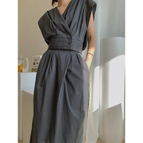MUCCHIC Jin Minxi same style Lem@ire20ss profile sleeveless pleated top skirt suit