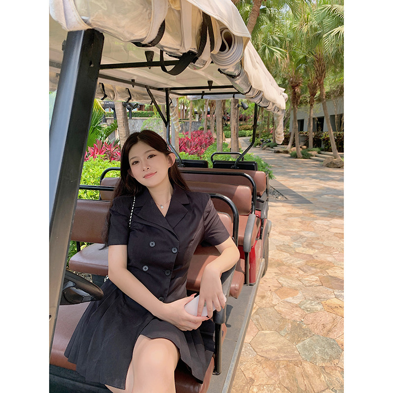 Zhou Baizione FOR YOU 2023 NEW MID-LENGTH SHORT SLEEVE SUIT WITH DRESS Dress Slightly Fat Mm BIG CODE 