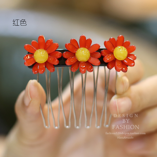 Liu Hai clip Hàn Quốc chải tóc chải kẹo màu bangs lược phụ kiện tóc phụ kiện tóc bên clip cao cấp acrylic chải đầu - Phụ kiện tóc kẹp nơ bản to