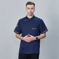 Синий, шелковый, стиль, короткий рукав