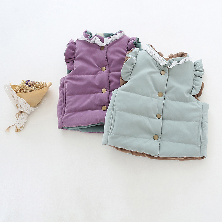 Bé gái mùa thu 1-3 tuổi bé gái mùa đông cotton vest ấm áp 2 bé baby chần vest phiên bản Hàn Quốc áo vest shop ao khoac tre em dep