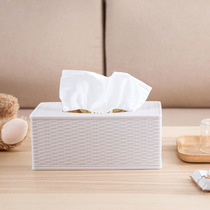 Imitation rattan creative living room coffee table Household desktop pumping paper box Napkin storage box Bamboo pattern plastic tissue box