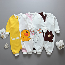 2020 baby mandarin duck khae autumn style male and female child sleeping bag climbing clothes baby spring and autumn connected clothes baby one-piece clothes