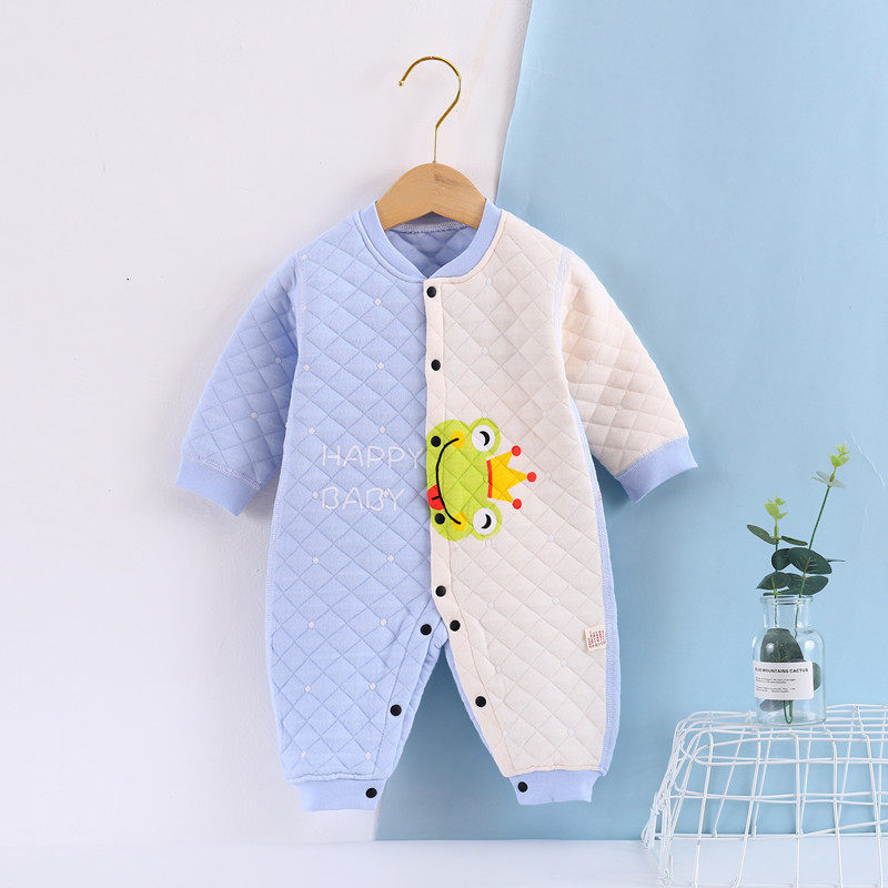 Babies warm and warm in autumn new baby jacket long sleeve and 0 - 1 year old three - story warm clothes