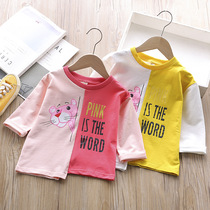 3 Girls New 2020 Spring Dress Cute Cartoon Printed Blouse Child Splicing Easy To Hit Bottom T-shirt Blouse
