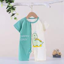 Summer 2022 thin single tooth Mandarin duck pants jumpsuit new newborn baby clothes air conditioning clothes ha clothes crawling suit