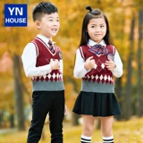 Осенний детский костюм для детского сада, комплект, форма для школьников, 3 предмета, в британском стиле